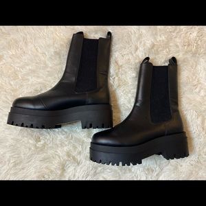 Black platform boots